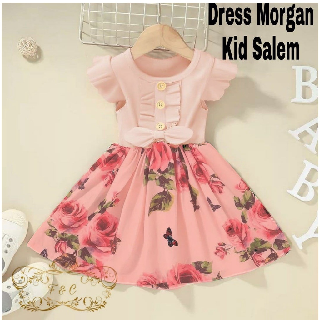 Dress Morgan Kid / Dress Anak Perempuan All Size Fit To 3-5 Tahun