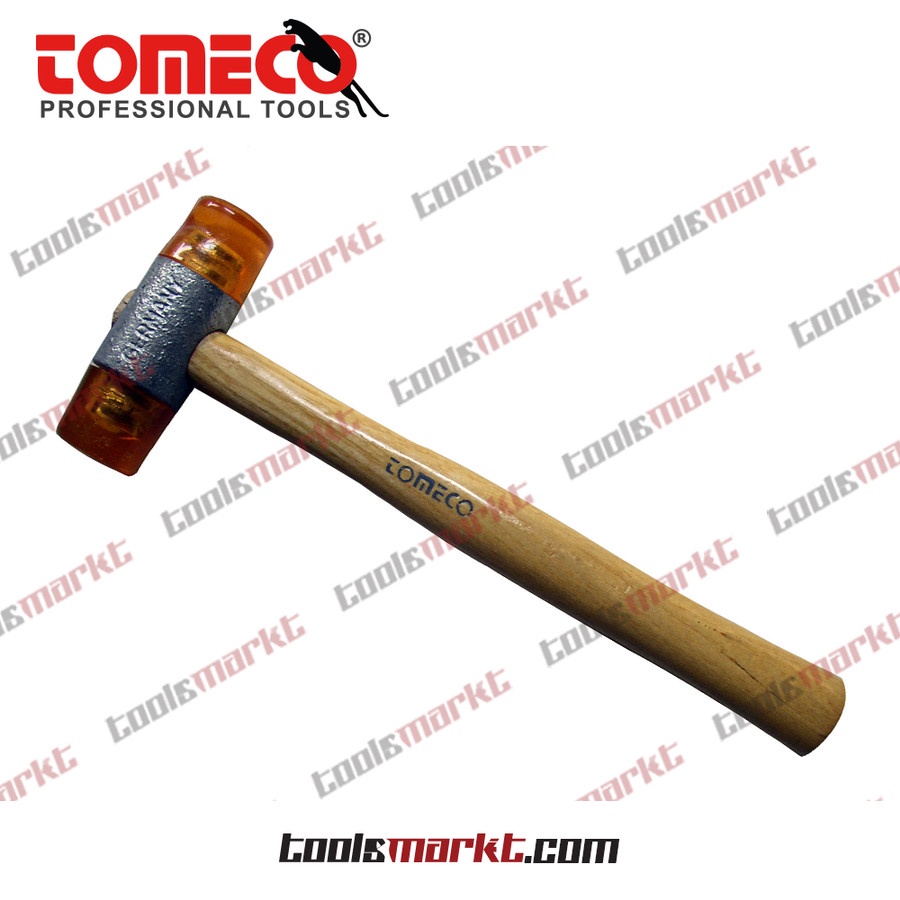 Tomeco Palu Plastik 40 mm Gagang Kayu Nylon Rubber Hammer