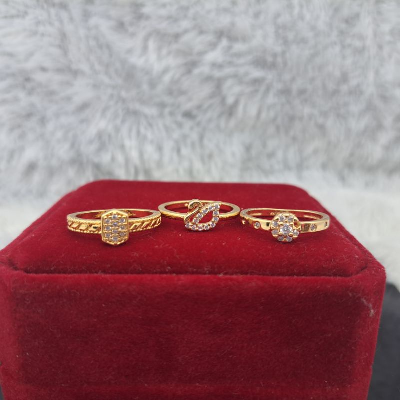 Cincin gold Permata terbaru lapis emas anti karat yaxiya