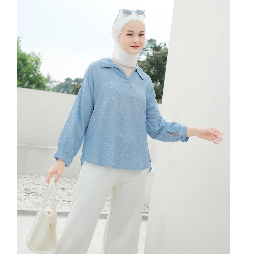 SALE Mayoutfit Breyka Blouse | Atasan Kemeja Wanita Rayon Polka