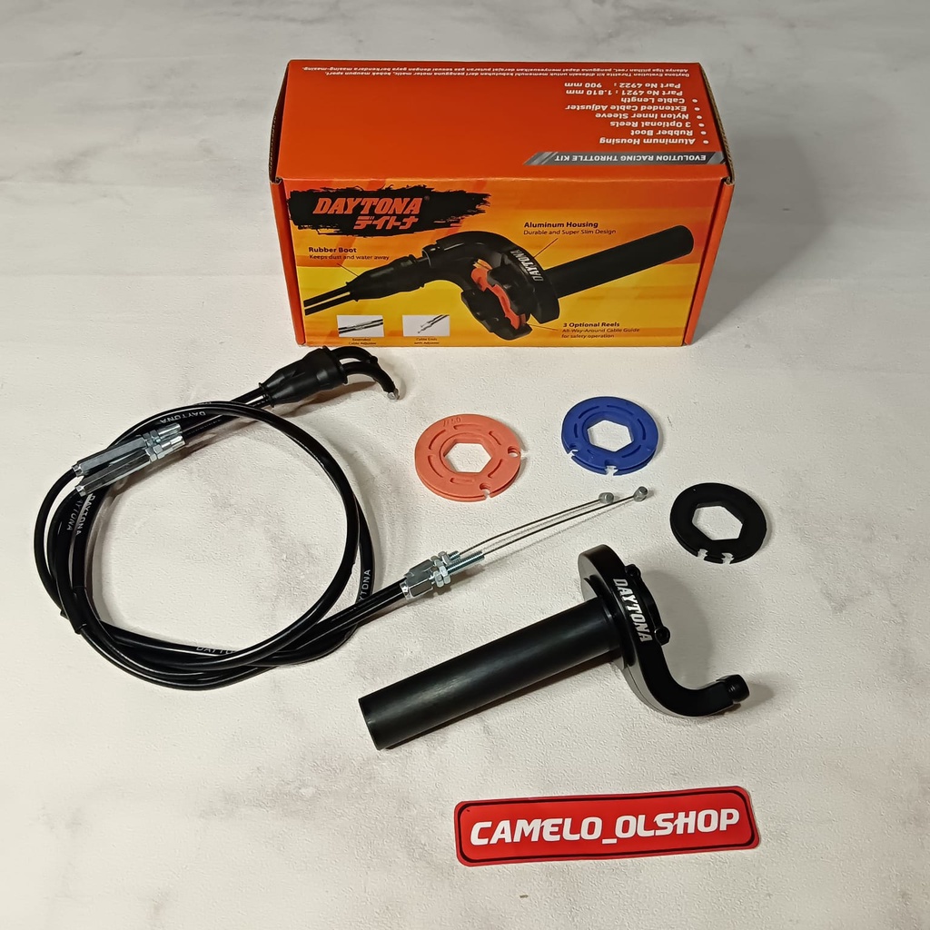 GAS SPONTAN DAYTONA EVOLUTION 2 KABEL GAS UNIVERSAL BEBEL SPORT 90CM DAN MATIC 1.8 METER