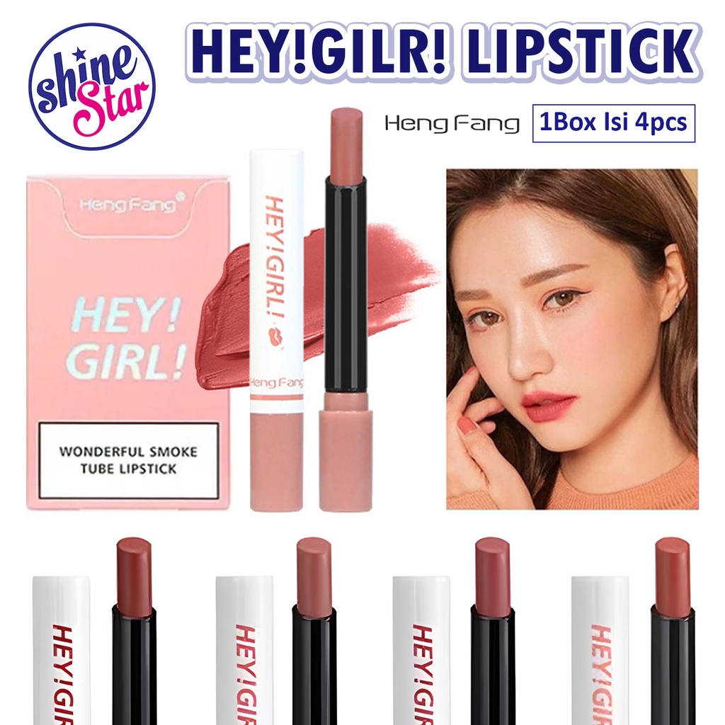 SHINE STAR - HENGFANG HEY GIRL LIPSTIK KOREA MATTE 1BOX ISI 4PCS