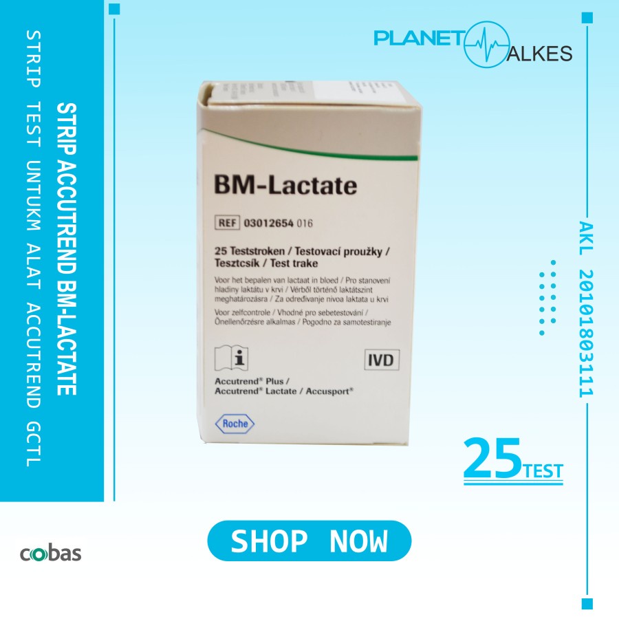 Strip BM Lactate Laktat Accutrend GCT / Asam Laktat 25 test / BM-Lactate  ED 06/2026