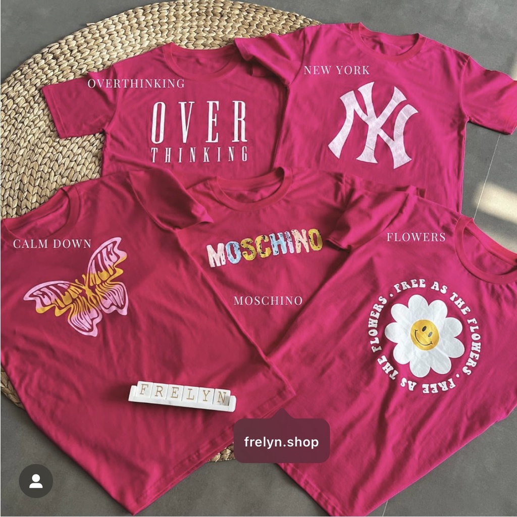 FUSCHIA PINK FANTA COLLECTION l BAJU KAOS TSHIRT TUMBLR TEE OVERSIZE JUMBO DAISY NY