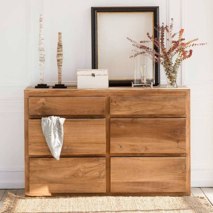 RAY Drawer Serbaguna 6 Laci - Lemari Laci Multifungsi Kayu Jati Minimalis