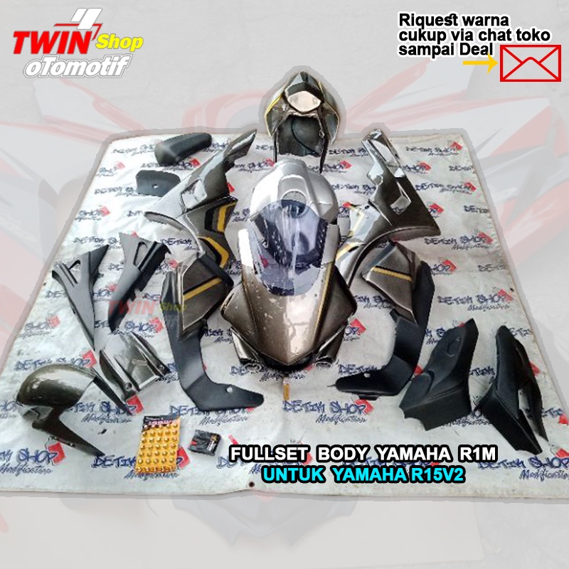FULLSET BODY YAMAHA R1M UNTUK YAMAHA R15V2, FAIRING R1 UNDERCOWL R1 COVER TANGKI R1 HEADLAMP R1, BOD