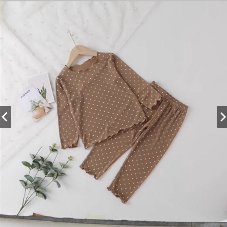 SET ONDE ANAK LENGAN PANJANG / SETELAN ANAK CEWEK / COWOK POLKA RIB KRIWIL 1-5 TAHUN