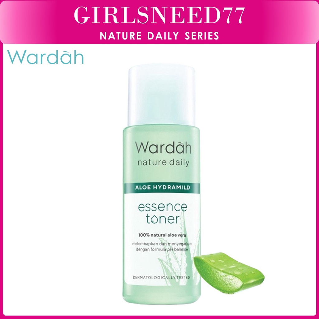 BARU! Wardah Nature Daily Aloe Hydramild Essence Toner 100 ml - Toner Multifungsi - GIRLSNEED77 MEDAN KOSMETIK BEAUTY SKINCARE