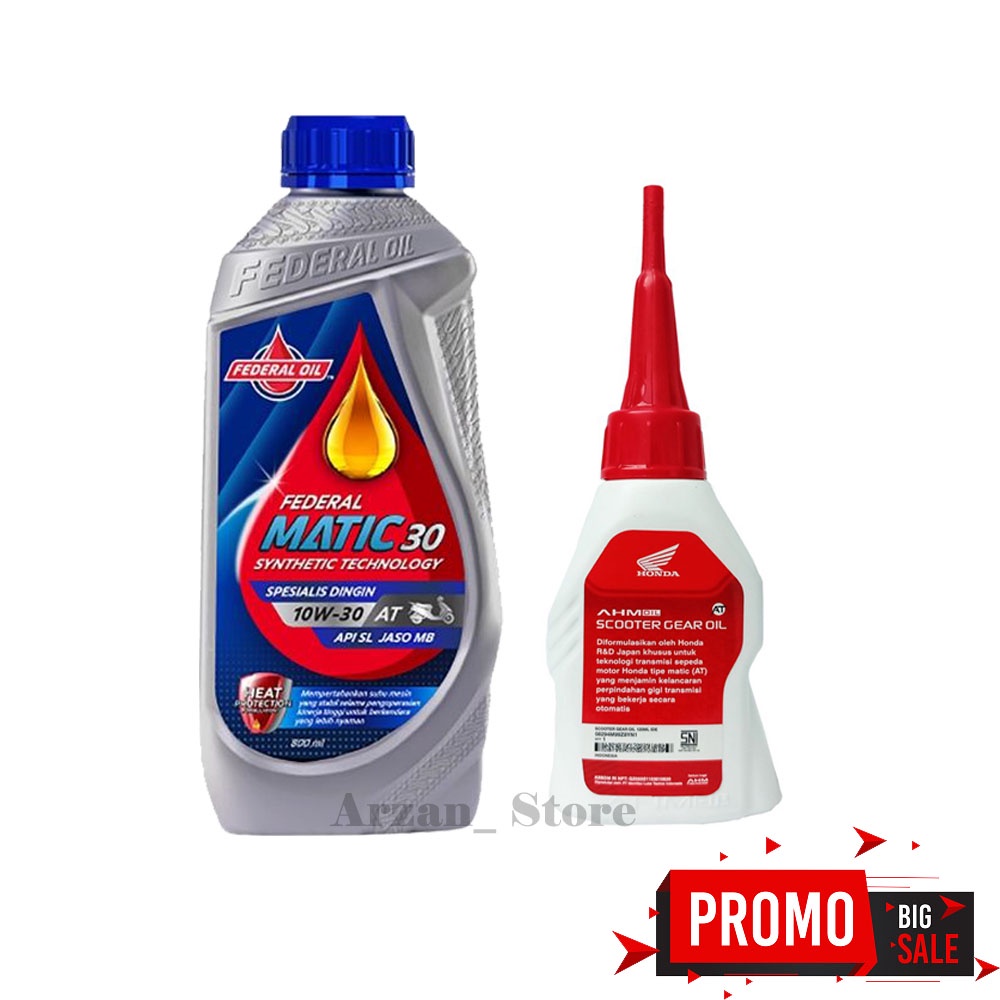 Oli Paket Komplit / Oli Federal Matic / Oli Federal + Oli Gear AHM / OLI MOTOR MATIC FEDERAL 800 ML 