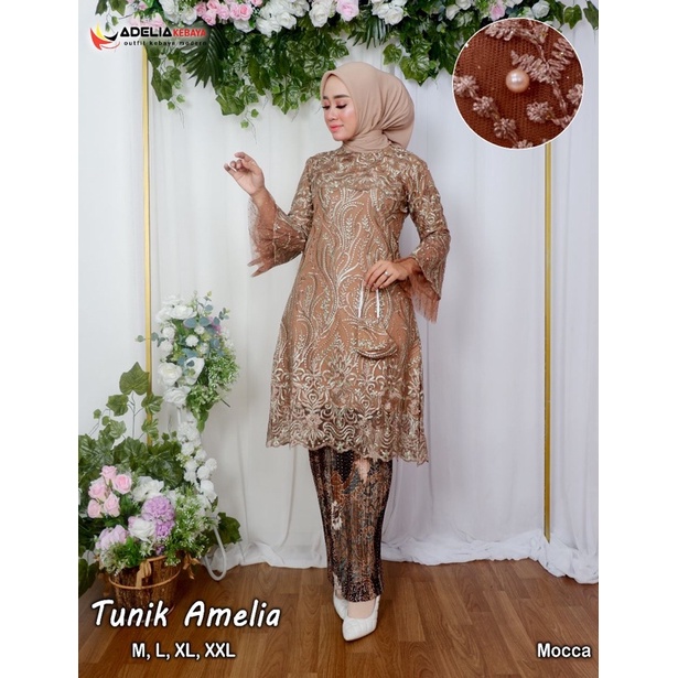 Kebaya Tunik Amelia AD / Kebaya Modern Pesta / Tunik Brukat / Wisuda