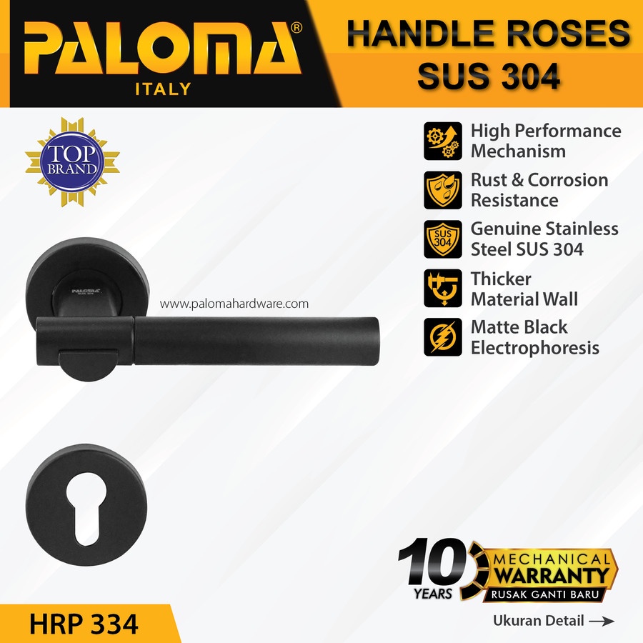 HRP 334 HITAM HANDLE PALOMA HANDLE ROSES BLACK HANDLE PINTU RUMAH GAGANG PINTU
