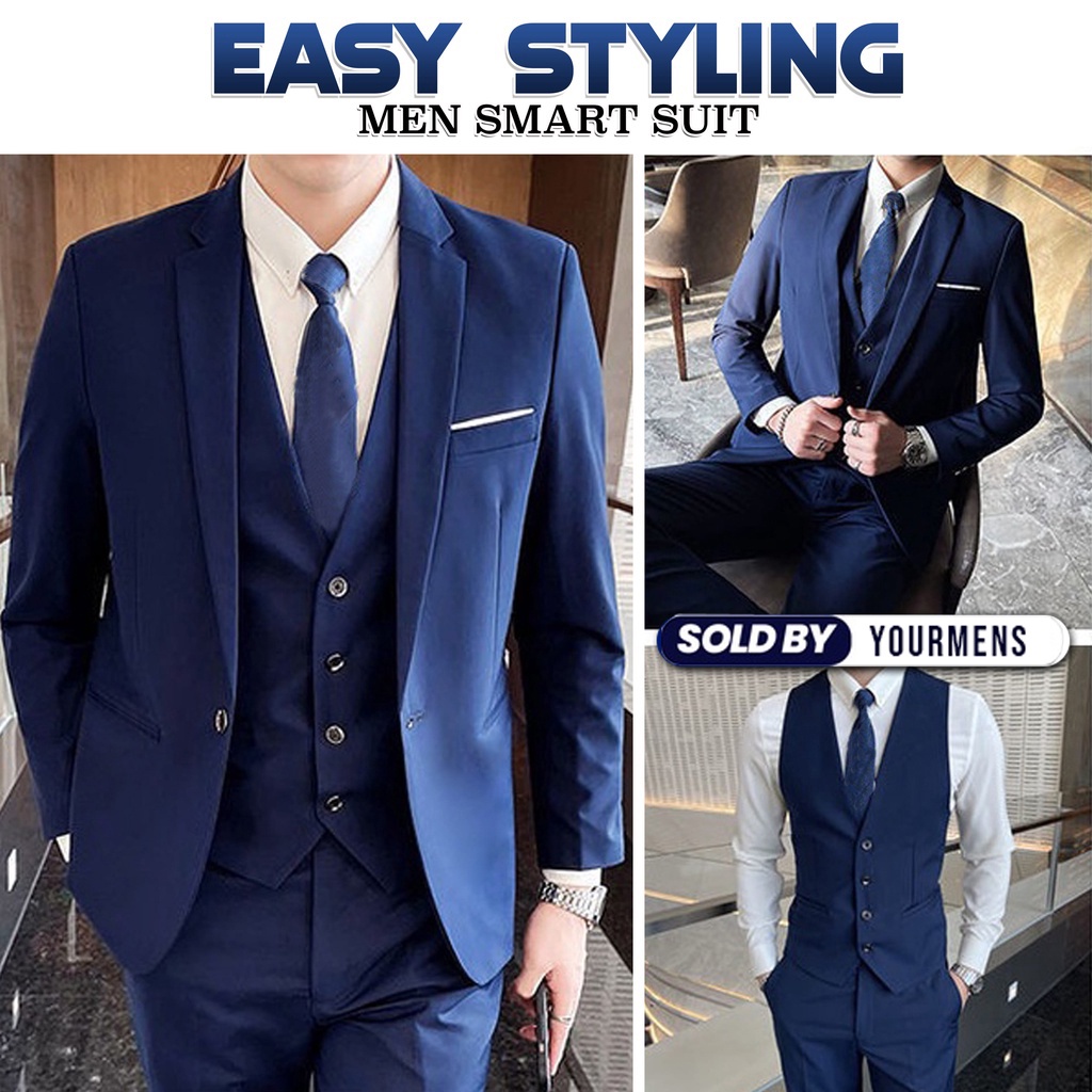 SETELAN JAS FORMAL SLIMFIT PRIA 5IN1 - NEW HIGH TWIST NAVY LIST SLIMFIT ORIGINAL NIKAYU