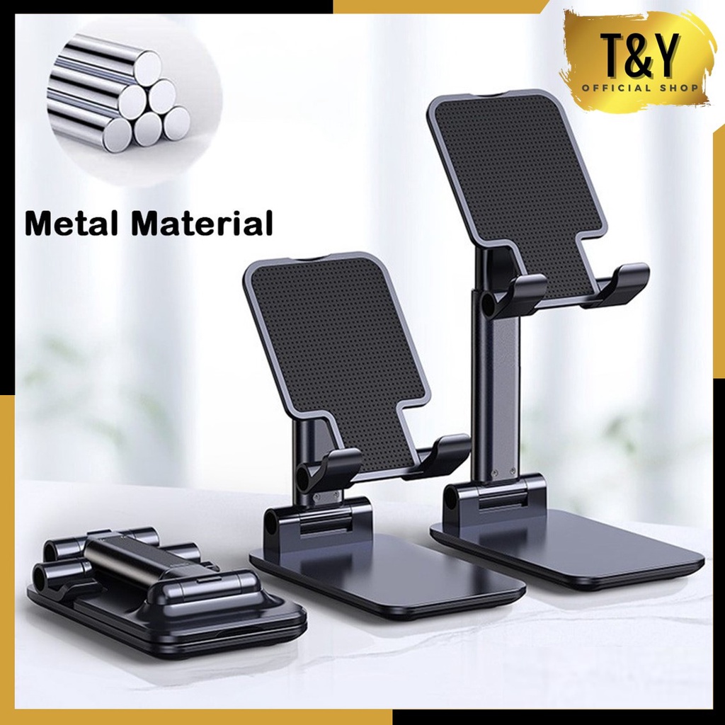 T&amp;Y Phone Holder Foldable Stand Holder HP Lipat Folding Universal Dudukan Penahan Handphone Meja