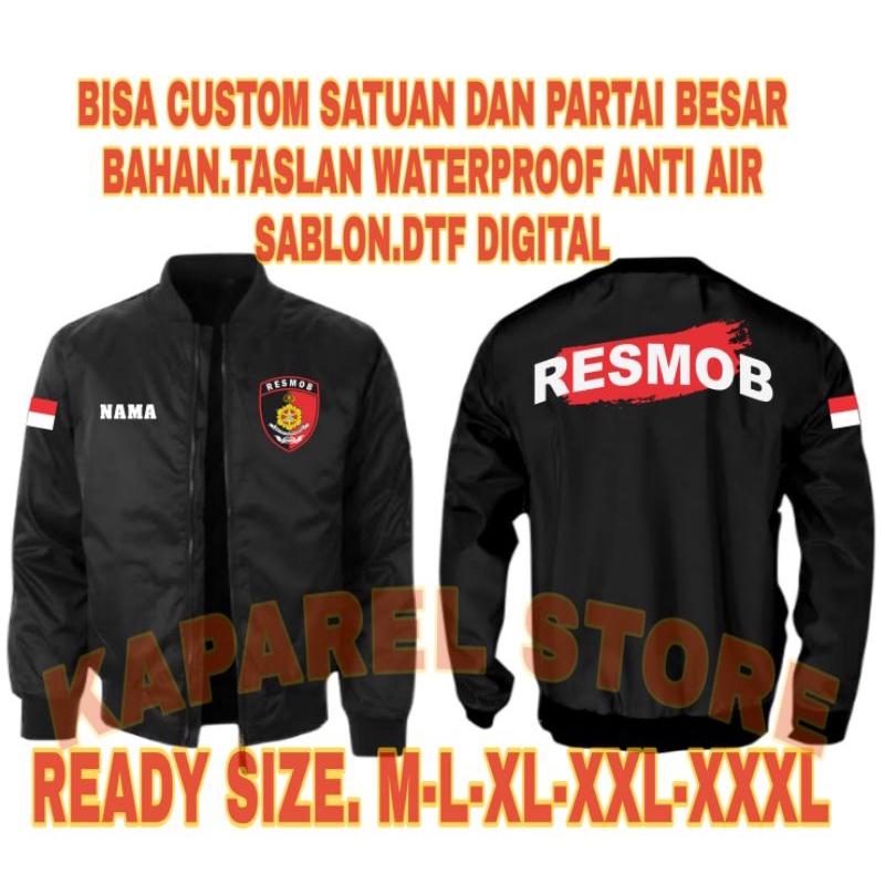 Jaket Anti Air Jaket Logo Resmob/Jaket Bomber resmob Terbaru Quality High Jaket Polisi / Polri Jaket