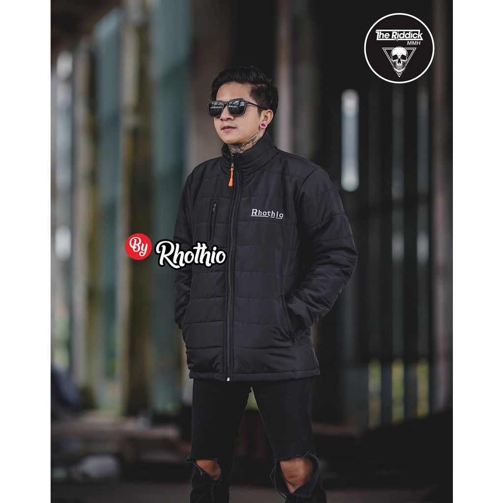 Jaket Pria Tebal Windbreaker Touring Sunmori Motor Vespa Puffer Kerah Rib Rhothio