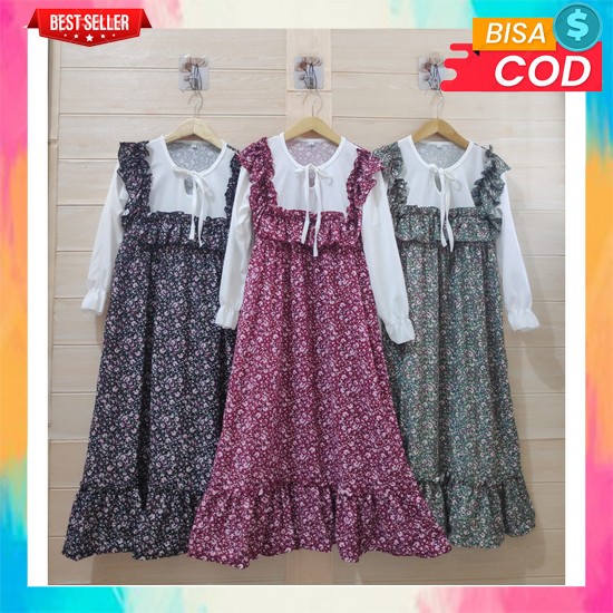 Dress Muslim Lebaran 2023 Gamis Perempuan Model Terbaru 2022 Baju Anak Korea Kekinian Gamis Anak Tanggung Terbaru Import Murah Syari Set Kerudung Dres Remaja Motif Maxi Kids 2023 Umur 9 11 12 14 15 Tahun Gaun Elegan Pest Momogi- Gamis Floral Oliver /