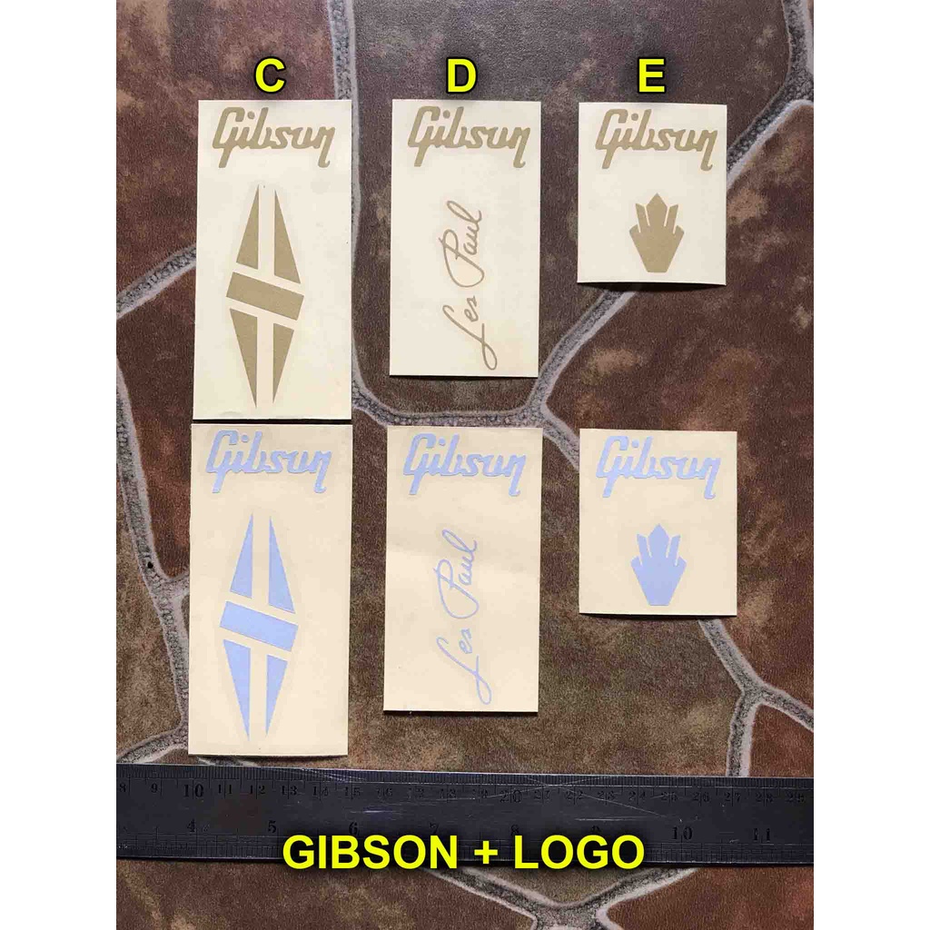 Pair Sticker Logo Headstock Gibson Lp Gitar Les Paul Sg Es Head stock Elektrik Akustik Folk Klasik B