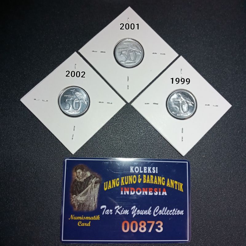 Koin 50 Rupiah Kepodang Set 3 Keping Tahun Lengkap 1999-2001-2002