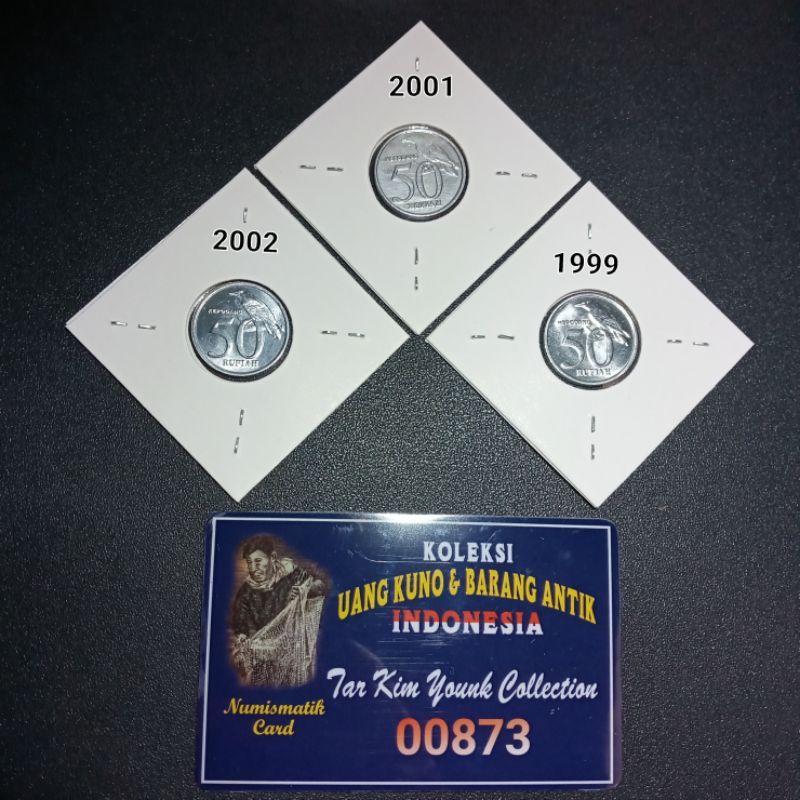 Koleksi Set Tahun Lengkap Koin 50 Rupiah Kepodang Tahun 1999-2001-2002