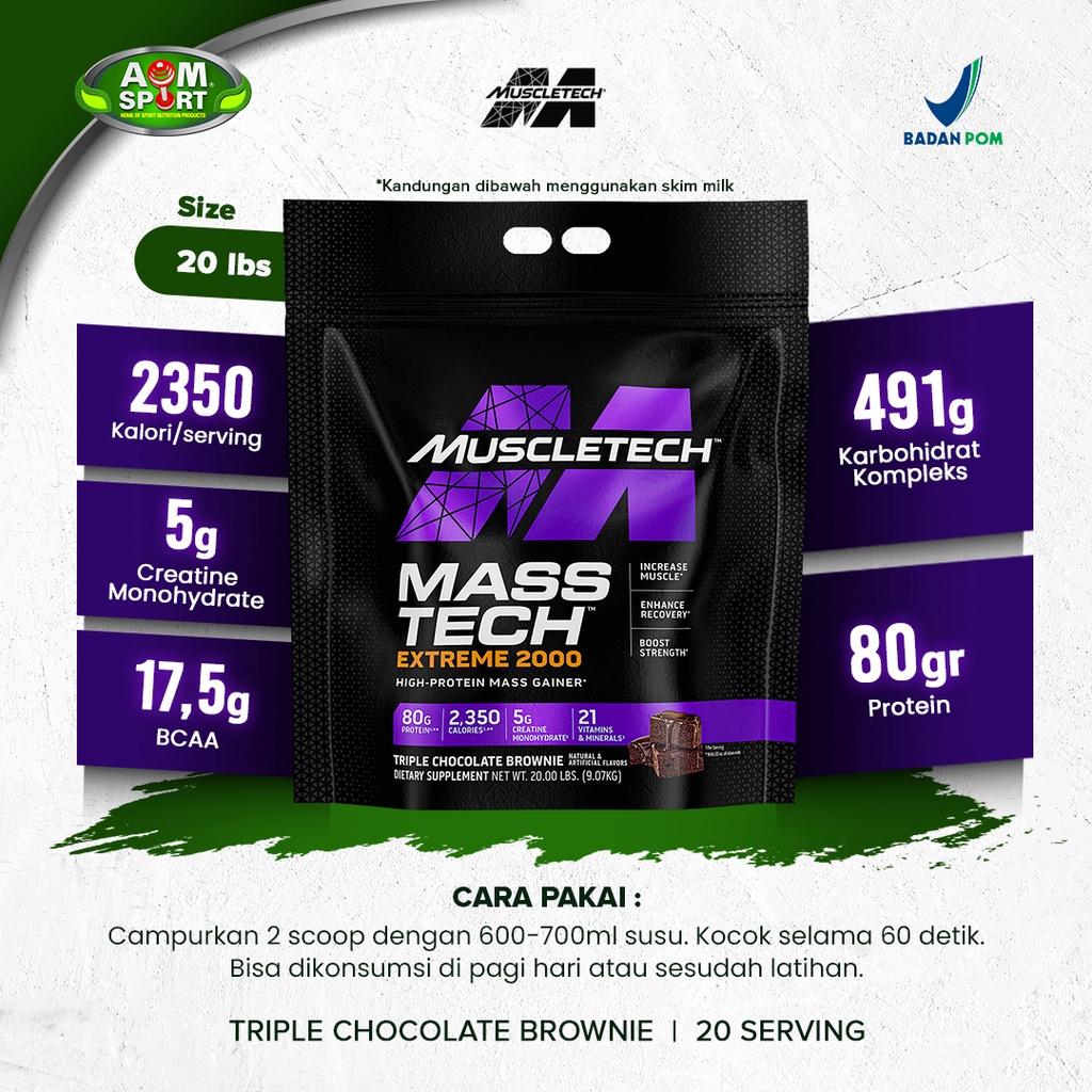 Masstech 20 lbs Muscletech MASS GAINER 20 LBS BPOM AOM