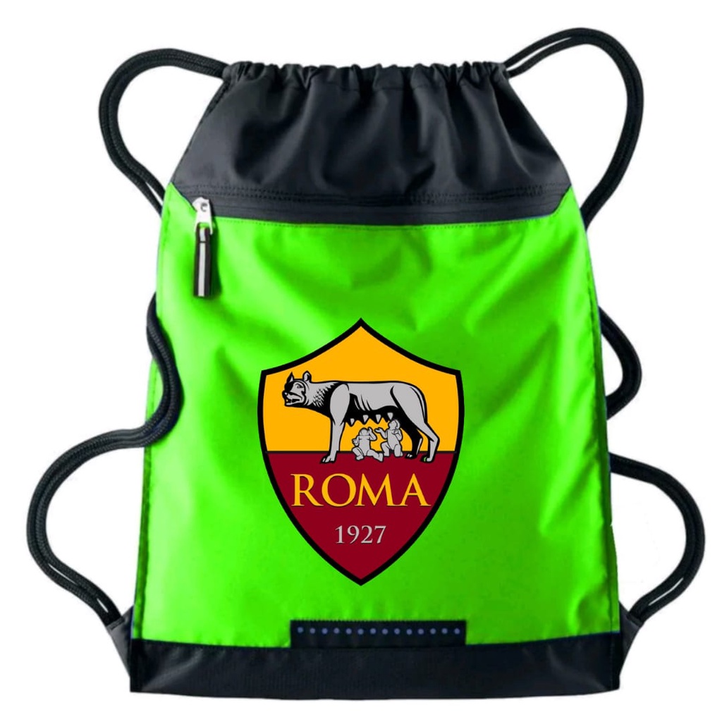 Tas Serut pria stringbag selempang olahraga Logo A S Roma | Liga Italia | tas travel serut Waterproof resleting