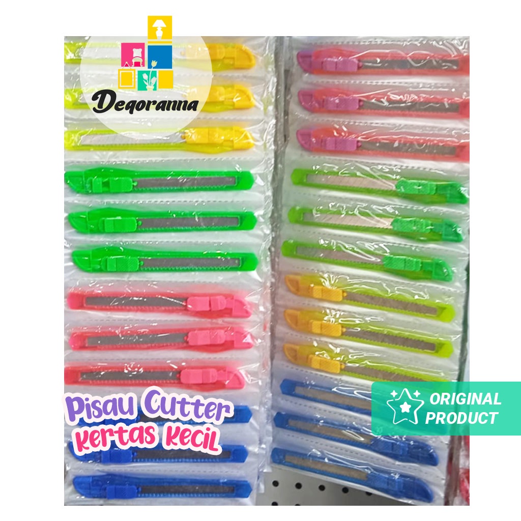

Cutter kertas pisau cutter kertas kecil 1 renteng 12 pcs [JNSN]