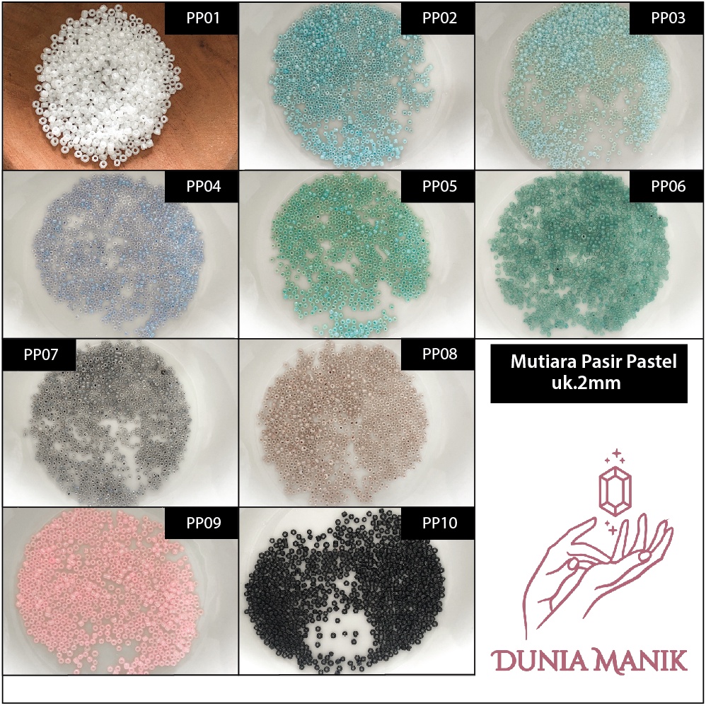 (10g) MUTIARA PASIR PASTEL / MUTIARA PASIR 2MM / MOTE MANIK PAYET PASIR