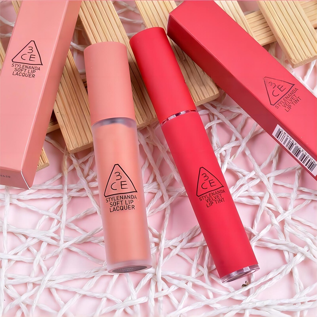 3CE Stylenanad Velvet Lip Tint 4g/ Soft  Matte Liquid Lipstick/ Long-Lasting MLBB Lipstik/ Gradient Lips/ Lip Gloss/ Lip Glow/ Lip Glaze