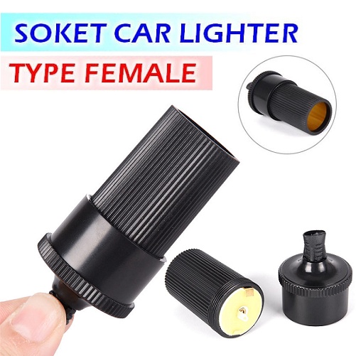 Soket Betina Car Lighter Female Socket Cok Steker Inline Mobil Colokan Plug Connector Replacement Dc 12V