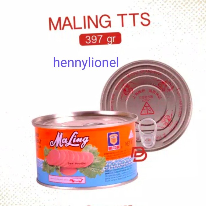 

MALING KALENG TTS 397GR/CANNES PORK LUNCHEON MEAT HAM 397 GRAM
