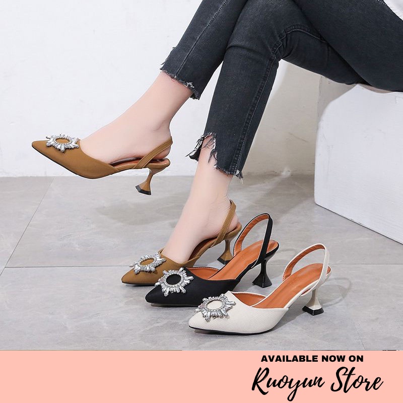 RYX - Diva Diamond Sepatu Heels Hak Tinggi Slip-On Wanita Fashion Pesta / Jalan Jalan - Import Ori