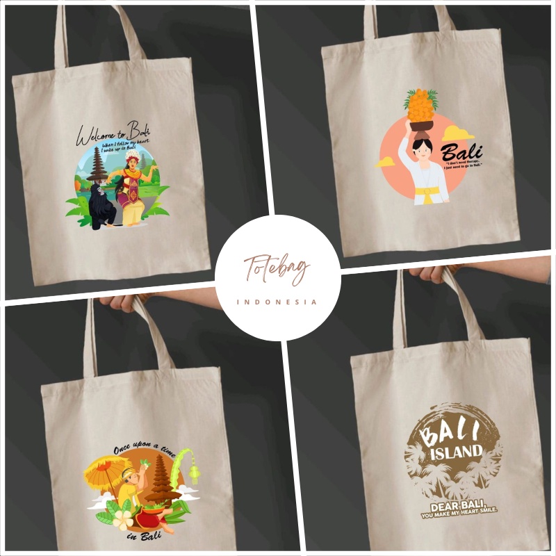 Totebag resleting nuansa jakarta dan bali 30x40cm