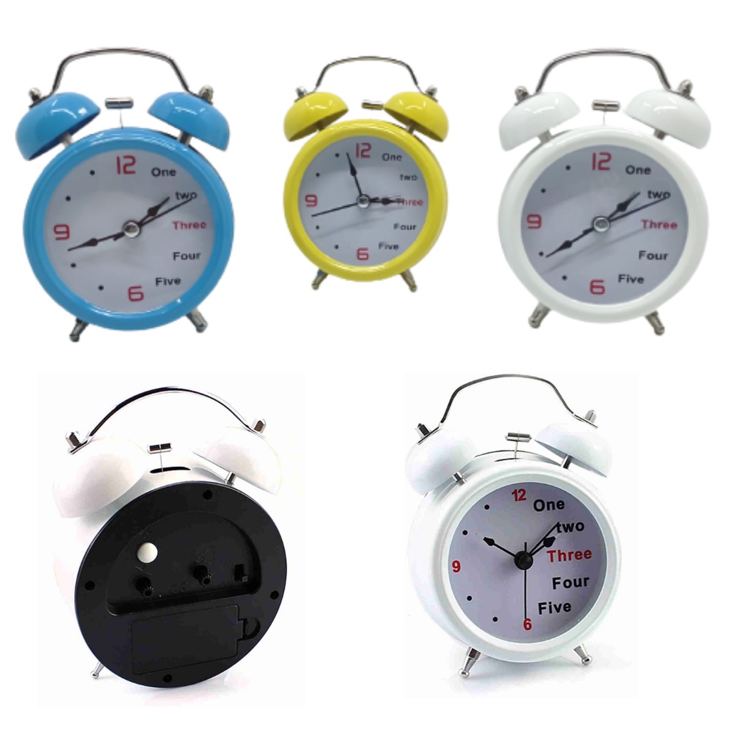 Jam Weker Mini Kring Polos Beker Meja Analog Warna Twin Bell Alarm Clock Jam Alarm No.3010