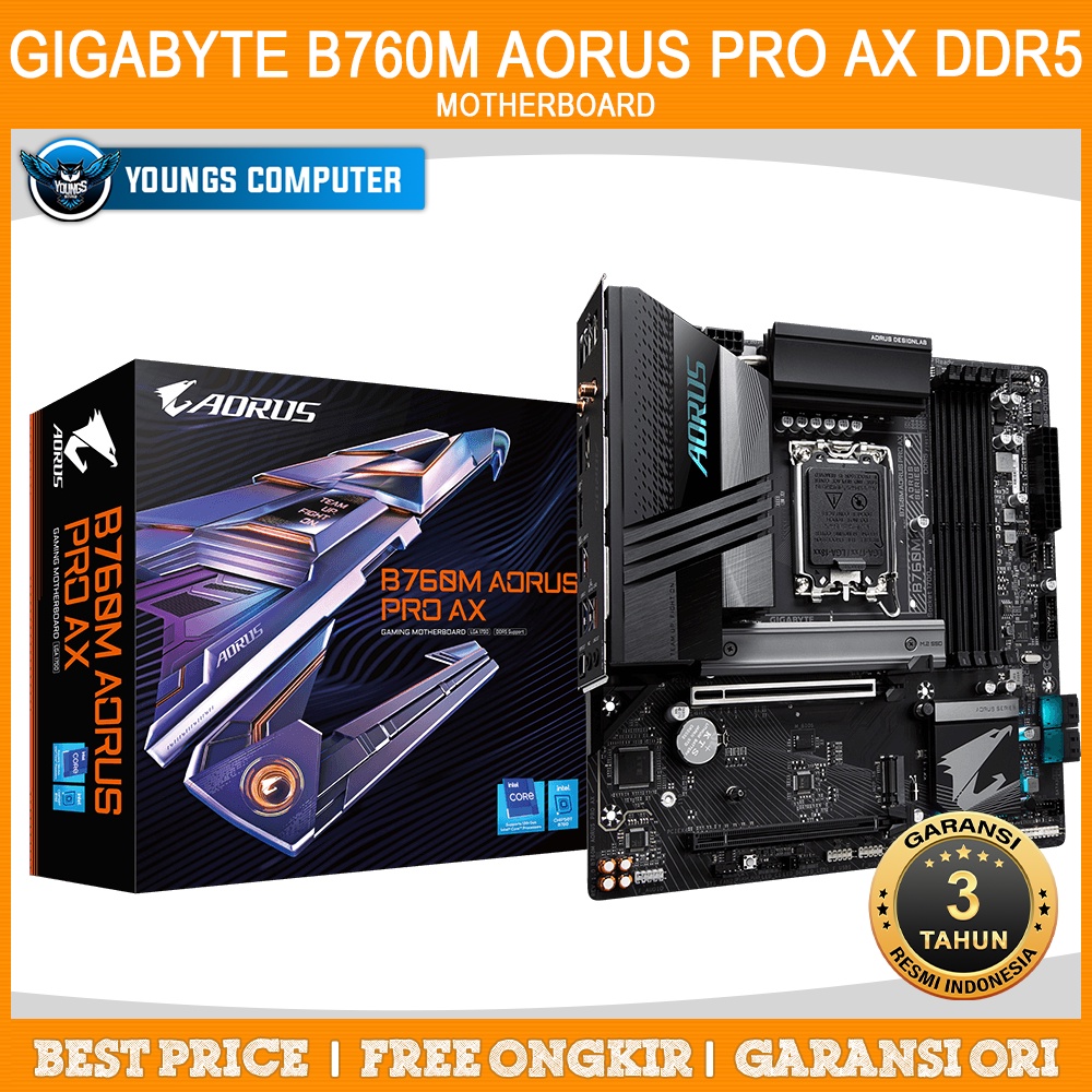 GIGABYTE B760M AORUS PRO AX DDR5 | MOTHERBOARD INTEL LGA1700 M ATX