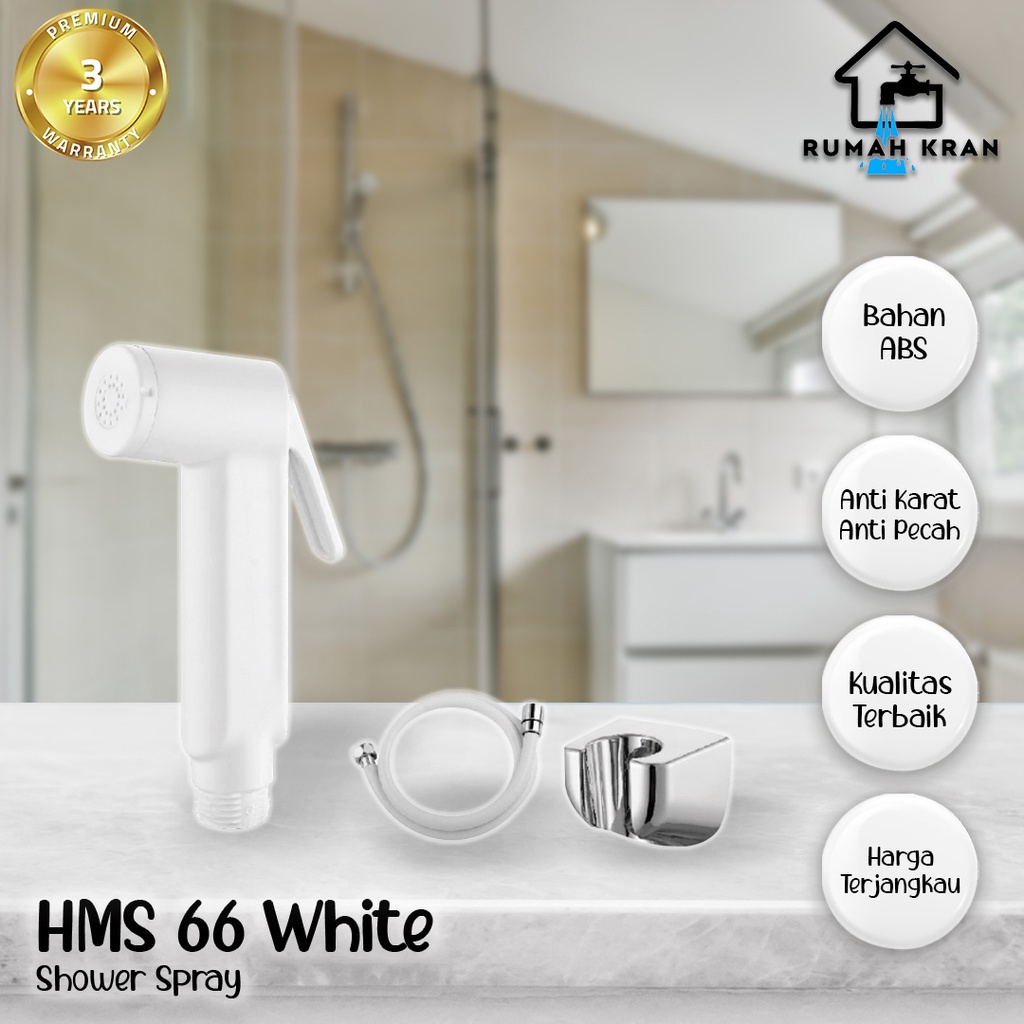 Hemmen Jetshower / Jetspray / Jetshower Cebok Spray HMS66 White Chrome Ivory