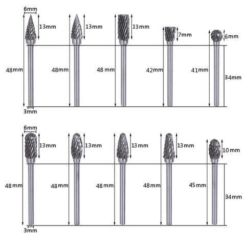 Mata bor cun metal / mata tuner mini grinder proses porting as 3mm