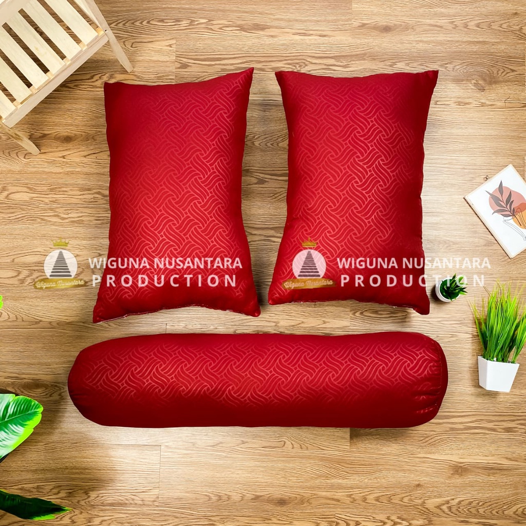 Araya - Pahe 2 Bantal &amp; 1 Guling Tidur Motif Embost