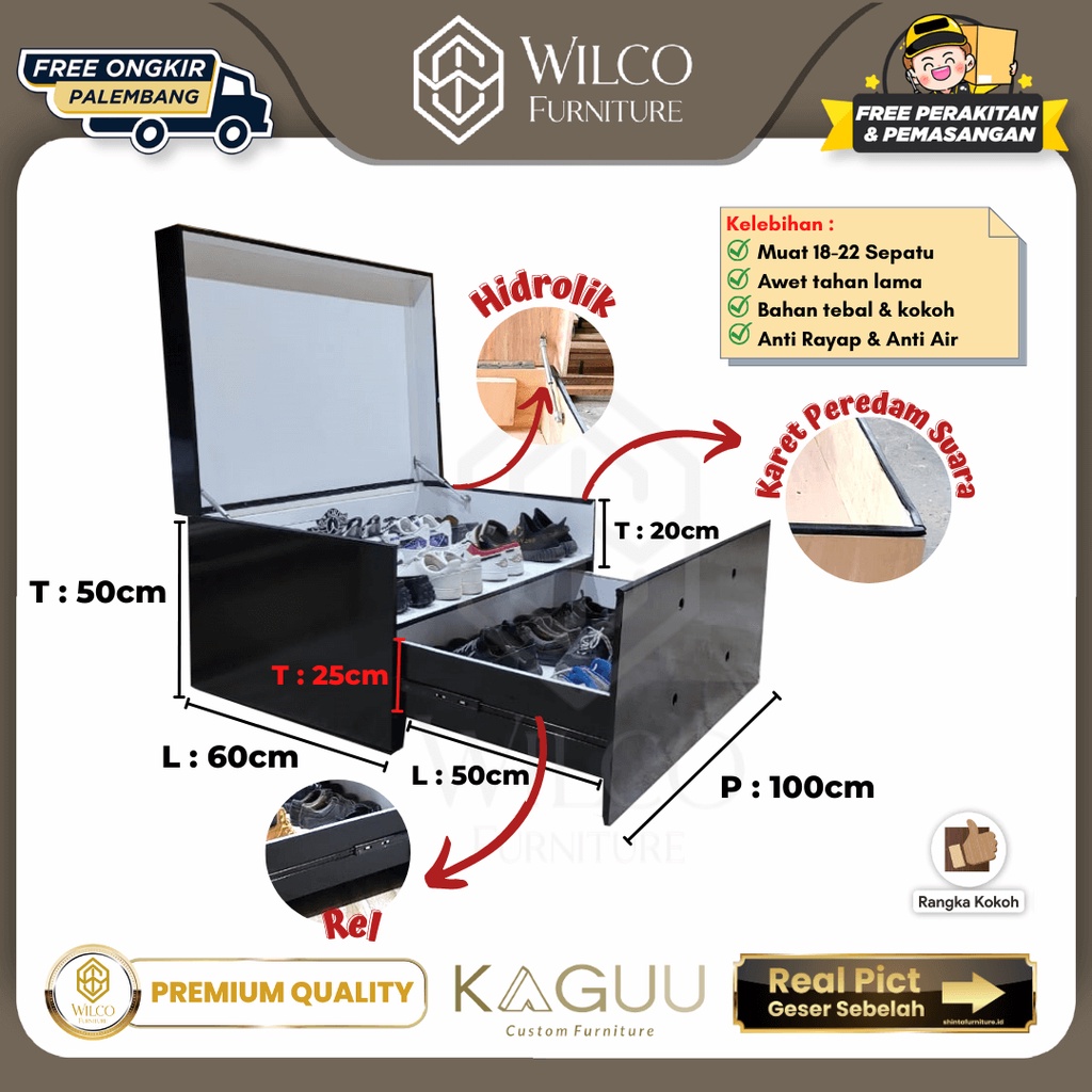 Kotak Sepatu Jumbo Custom / Giant Box Shoes 8-20 Pairs Palembang / Giant Box Sneakers Furniture Pale