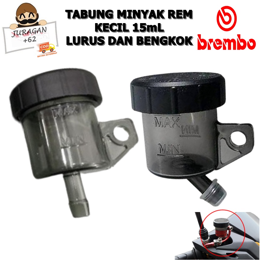 TUTUP BOTOL MINYAK REM KECIL LURUS DAN MIRING SMOKE CLEAR UNIVERSAL