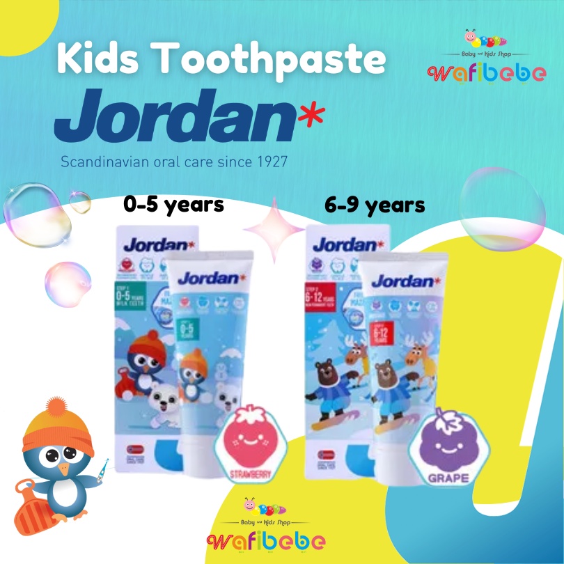 Jordan Kids Tooth Paste Pasta Gigi Anak Bayi Step 1 dan Step 2 Milk Teeth 0 - 12 Tahun