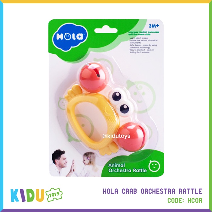 Mainan Anak Bayi Rattle Lucu  Hola Orchestra Rattle Karakter Owl Crab Kidu Toys