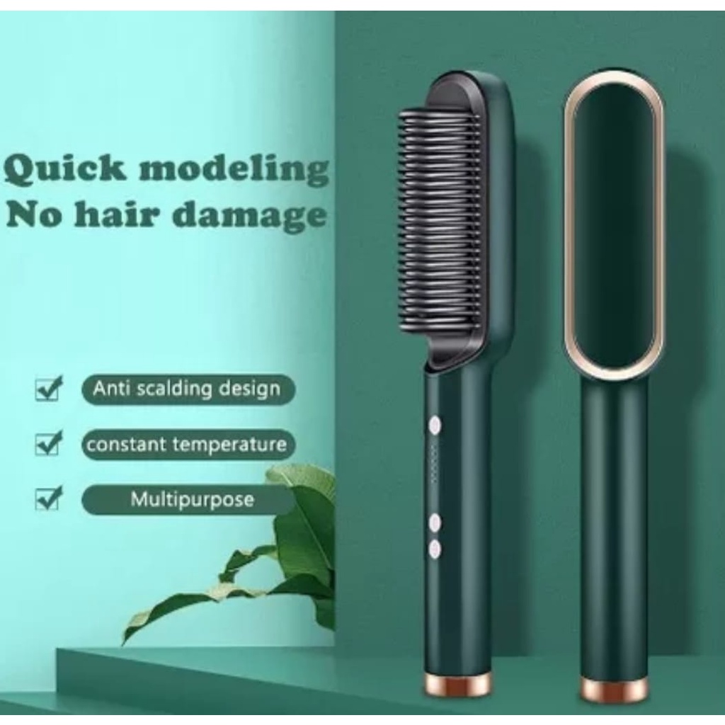 Sisir Catokan Pelurus Rambut Dan Keriting 2 IN 1 Hair Straigthener Comb-Catokan Sisir Hair Style Curler 2 IN 1 Catokan Sisir Listrik