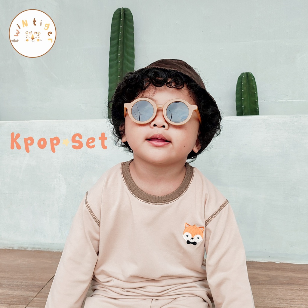 Twin Tiger Kpop Set 1-6 Tahun Setelan Panjang Sweater Anak Unisex Lucu CBKS