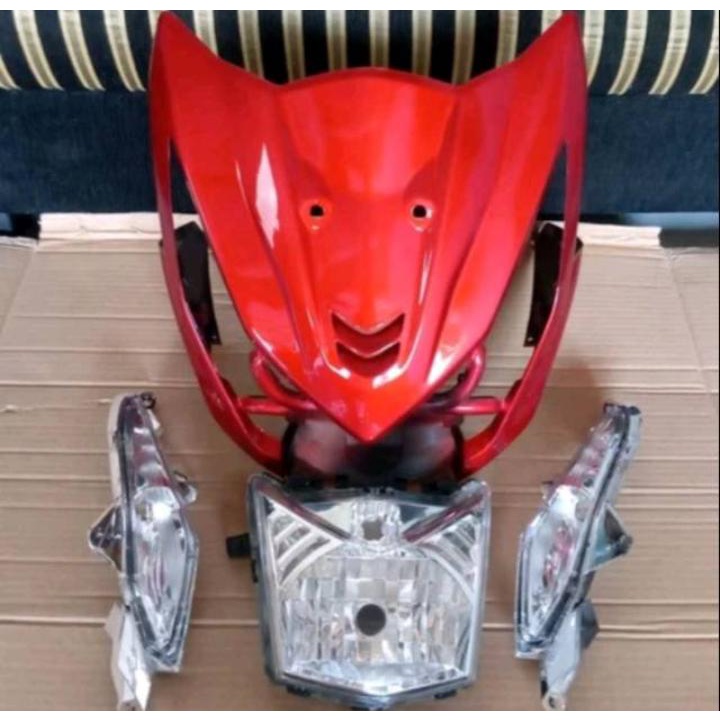 BODI DEPAN PLUS LAMPU DAN SEN BEAT FI 2014 WARNA MERAH SEPERTI ORI