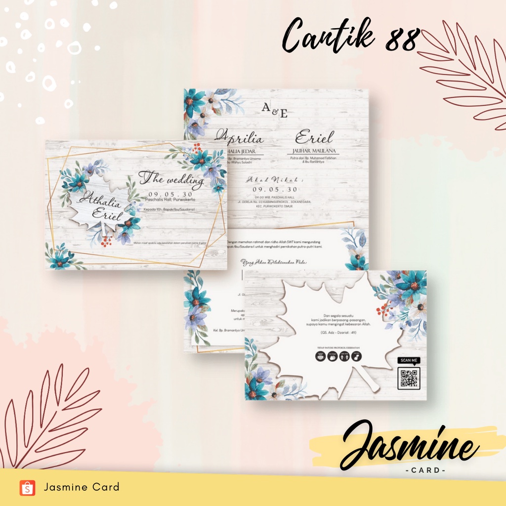 BLANGKO UNDANGAN PERNIKAHAN TERMURAH CANTIK 88