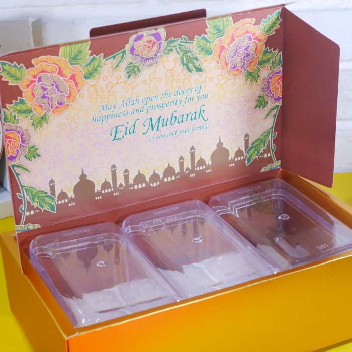 

Dus Box Nastar Hampers Lebaran Kotak Packaging 3 Toples Kue 350Gr Eid - Pink 071
