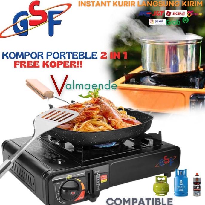 Kompor Gas Portable 2 in 1 Grill Pan Perlengkapan BBQ LPG Gas Kaleng HOT PROMO