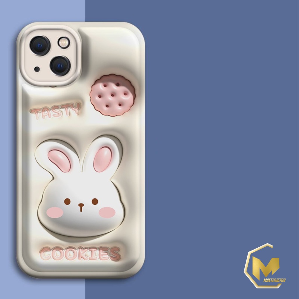 SS149 SOFTCASE MOTIF AKSEN 3D COOKIES RABBIT FOR IPHONE 6 6+ 7 8 SE 2020 7+ 8+ X XS XR XS MAX 11 12 13 14 PRO MAX MA4118