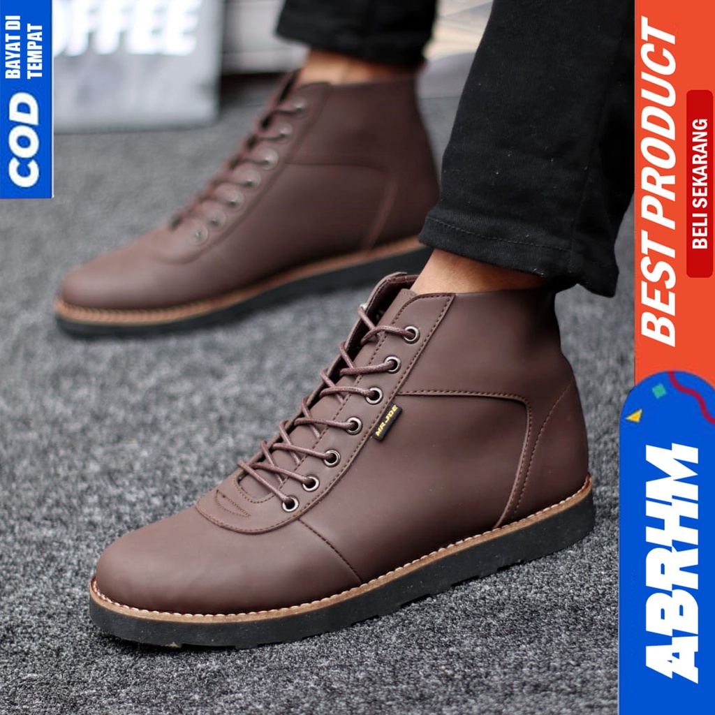 ABRHM- BRO Sepatu Boot Pria Sepatu Pria Casual Boots Kulit Pu Ori Cowo/Cowok Kerja Lapangan