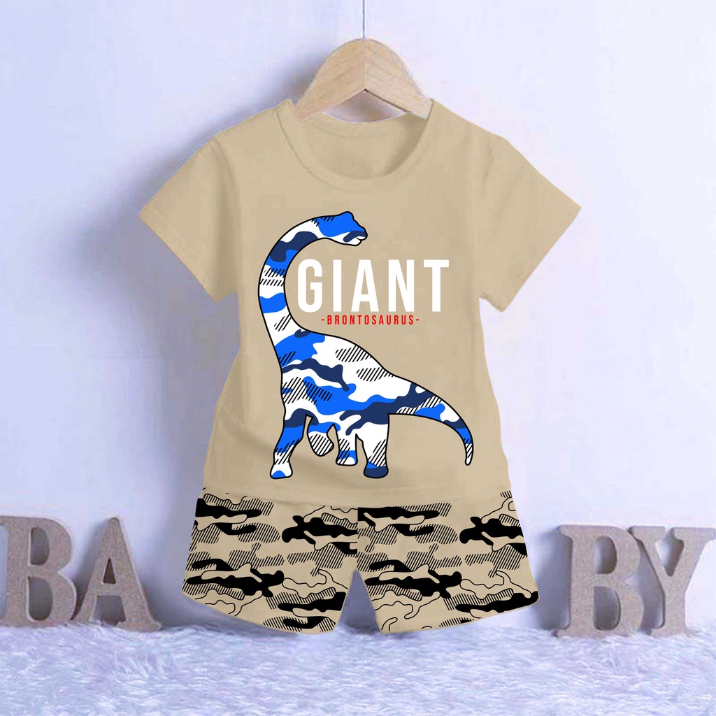 ODOM SETELAN ANAK LAKI LAKI / BAJU ANAK COWOK TERBARU UMUR 1-4 TAHUN-PE.GIANT DINO